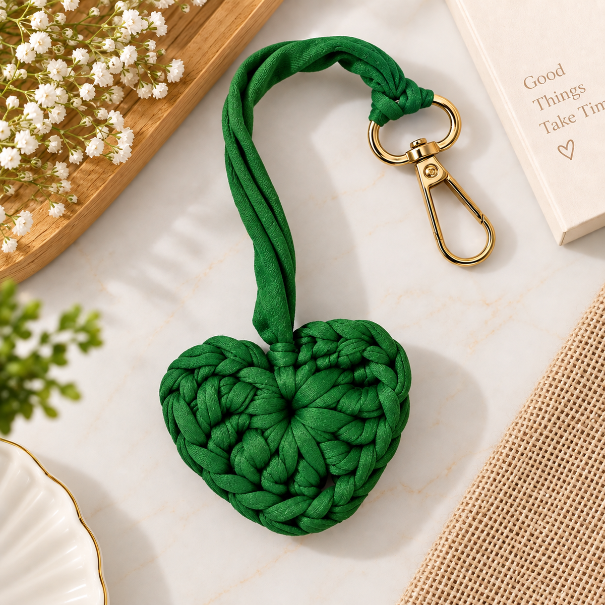Heart Bag Charm | Handmade Crochet Bag Charm