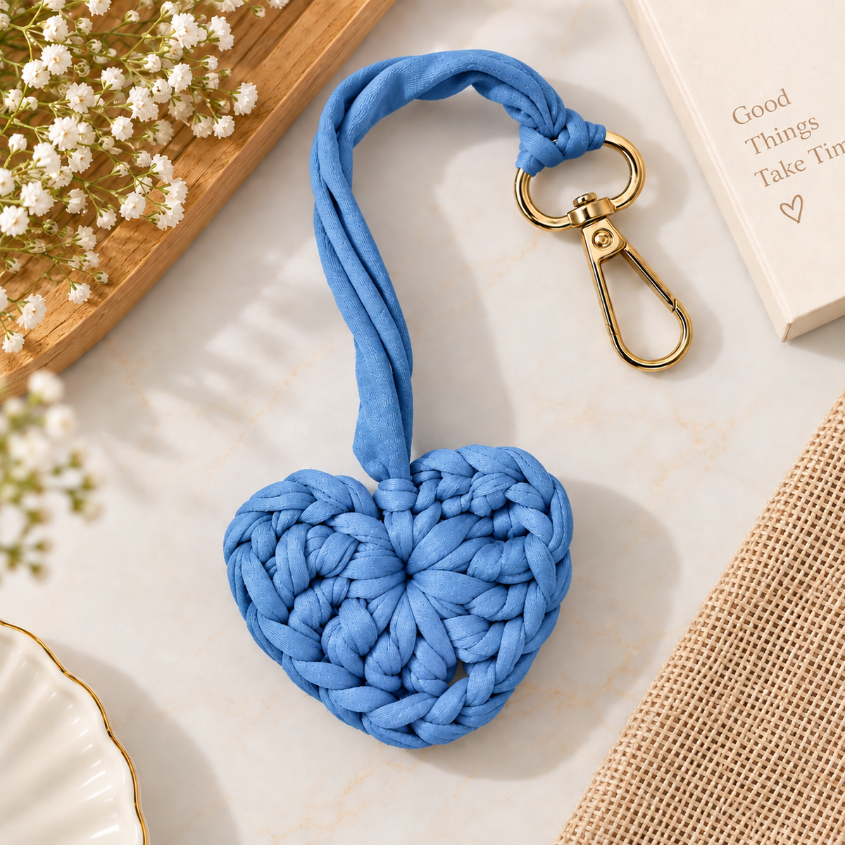 Heart Bag Charm | Handmade Crochet Bag Charm