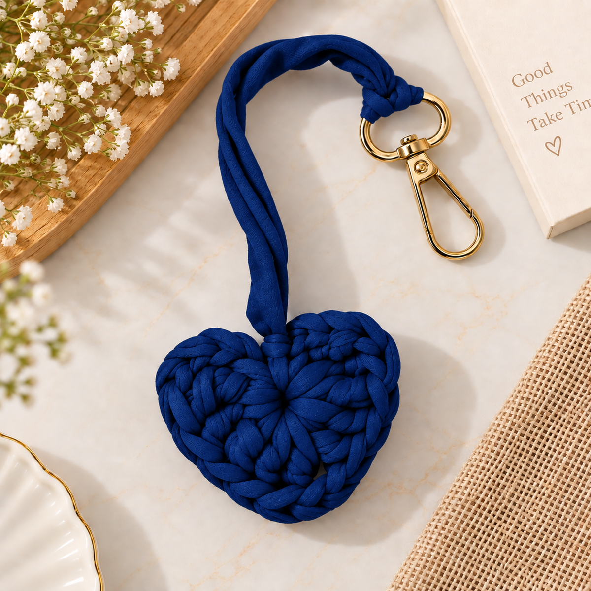 Heart Bag Charm | Handmade Crochet Bag Charm