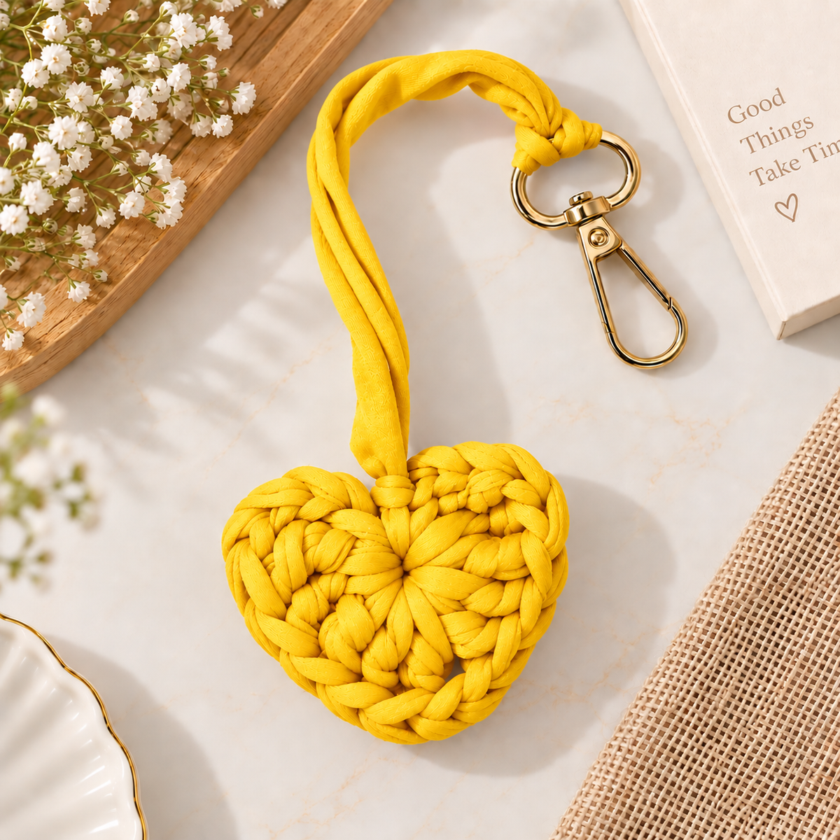Heart Bag Charm | Handmade Crochet Bag Charm