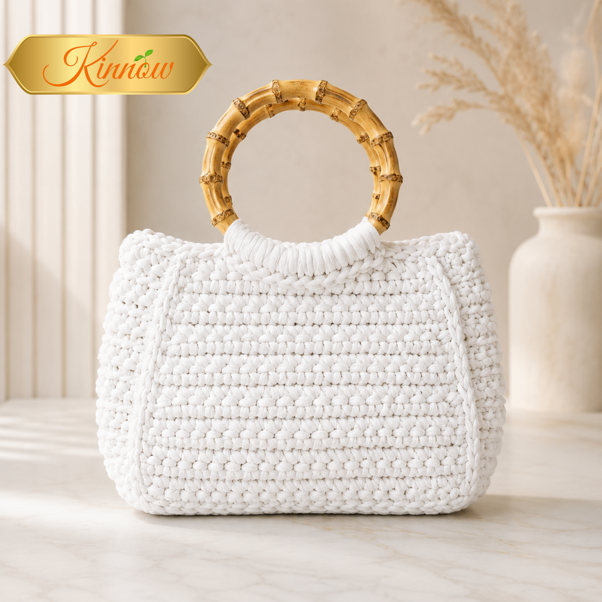 Wooden Touch Bag – Timeless Style with a Statement Finish | Handmade Crochet Bag