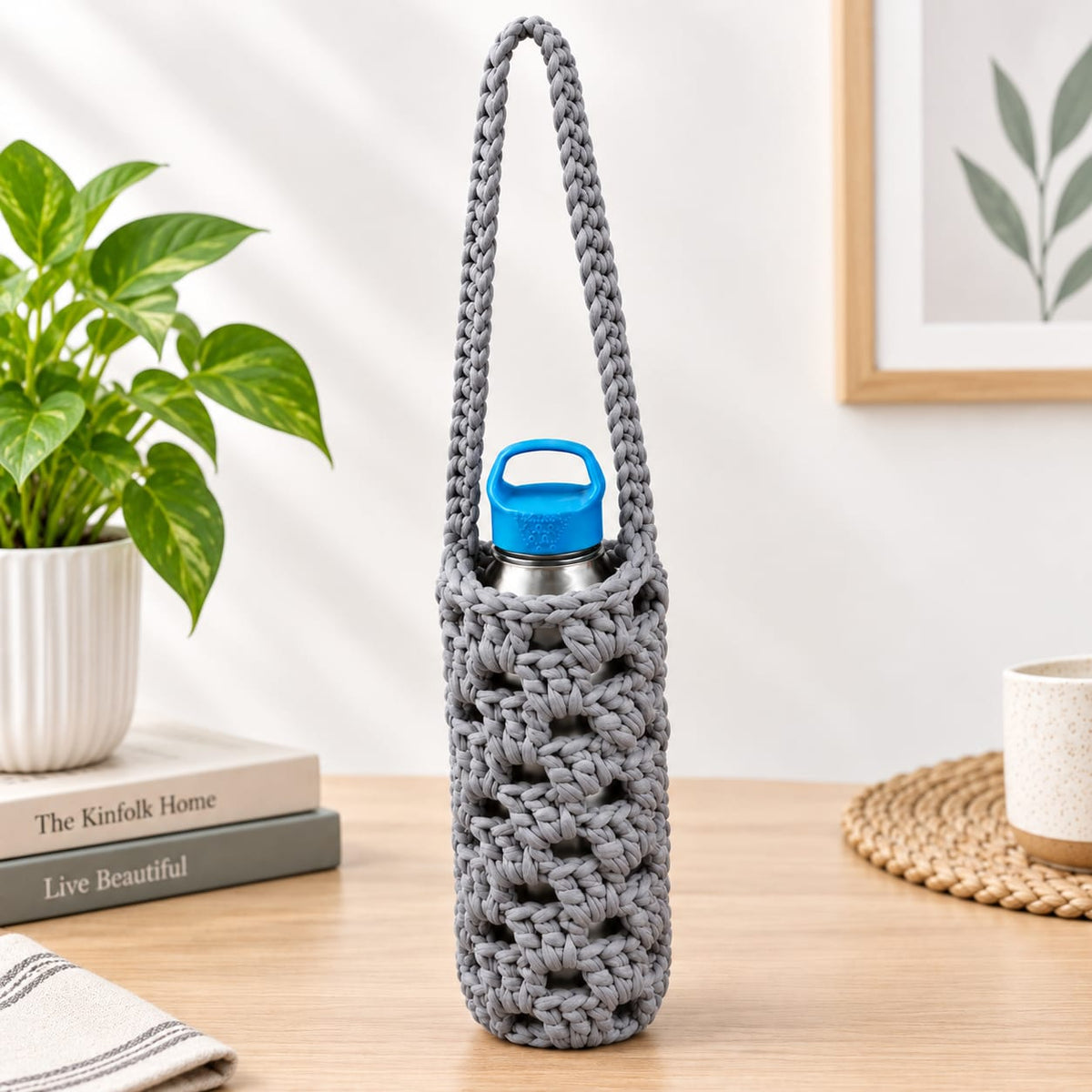 Water Bottle Pouch | Handmade Crochet Stylish & Convenient Carrying Solution